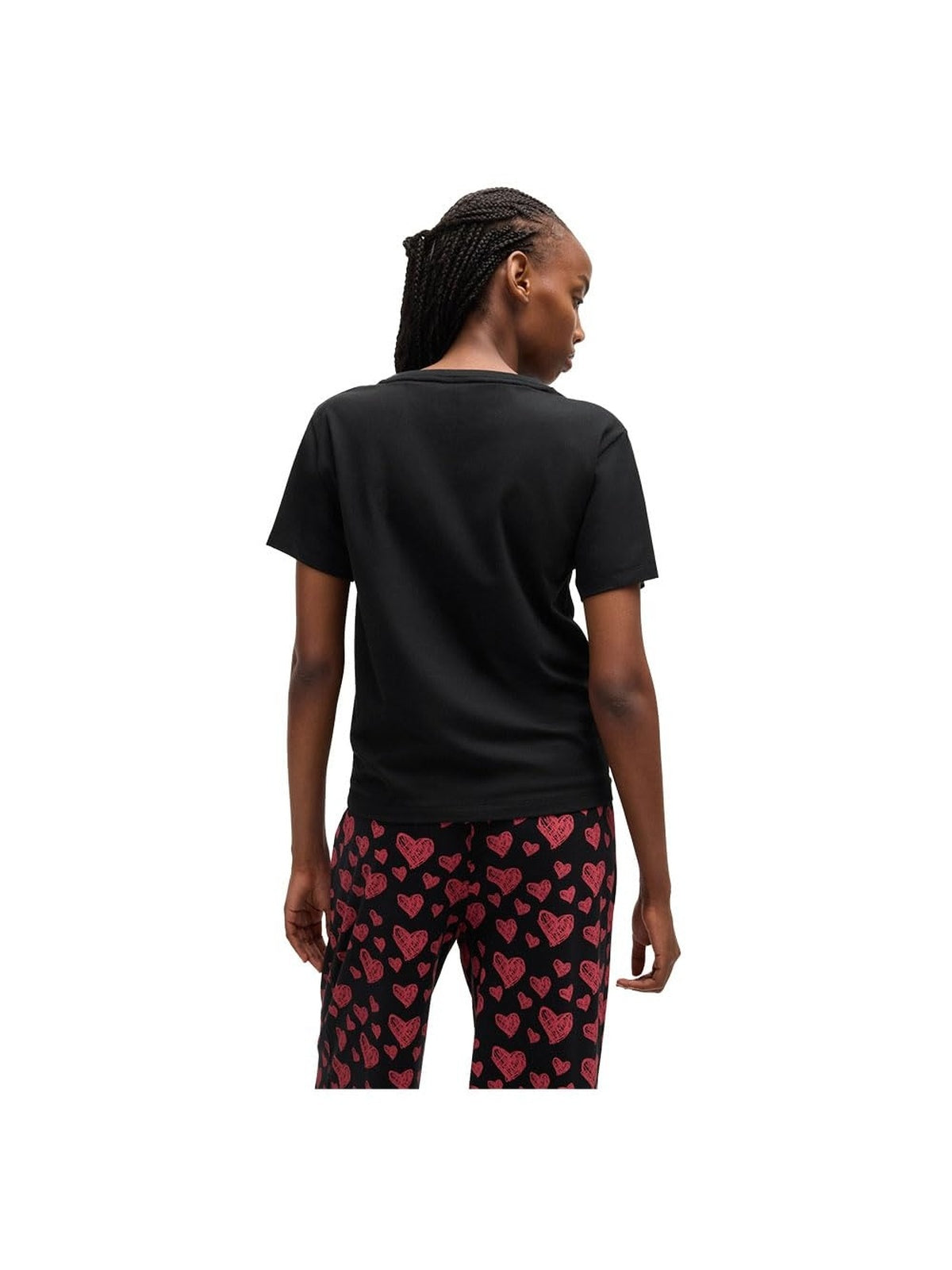HUGO BOSS Nikka Tricou de pijama negru cu inima rosie femei