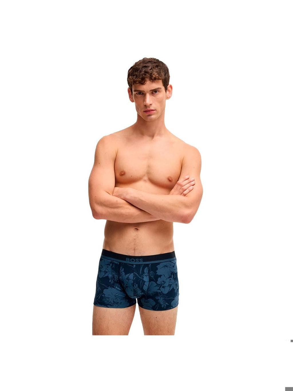HUGO BOSS Boxeri trunk 365 imprimeu floral negru/albastru
