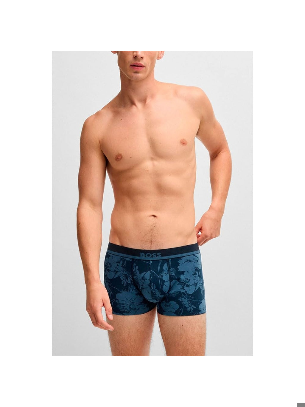 HUGO BOSS Boxeri trunk 365 imprimeu floral negru/albastru