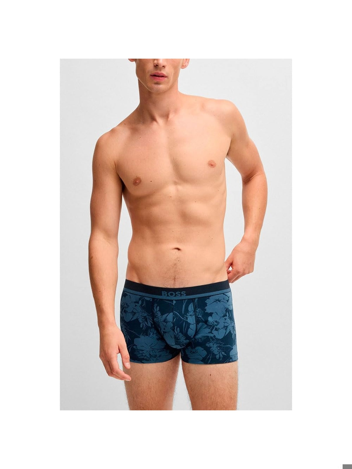 HUGO BOSS Boxeri trunk 365 imprimeu floral negru/albastru