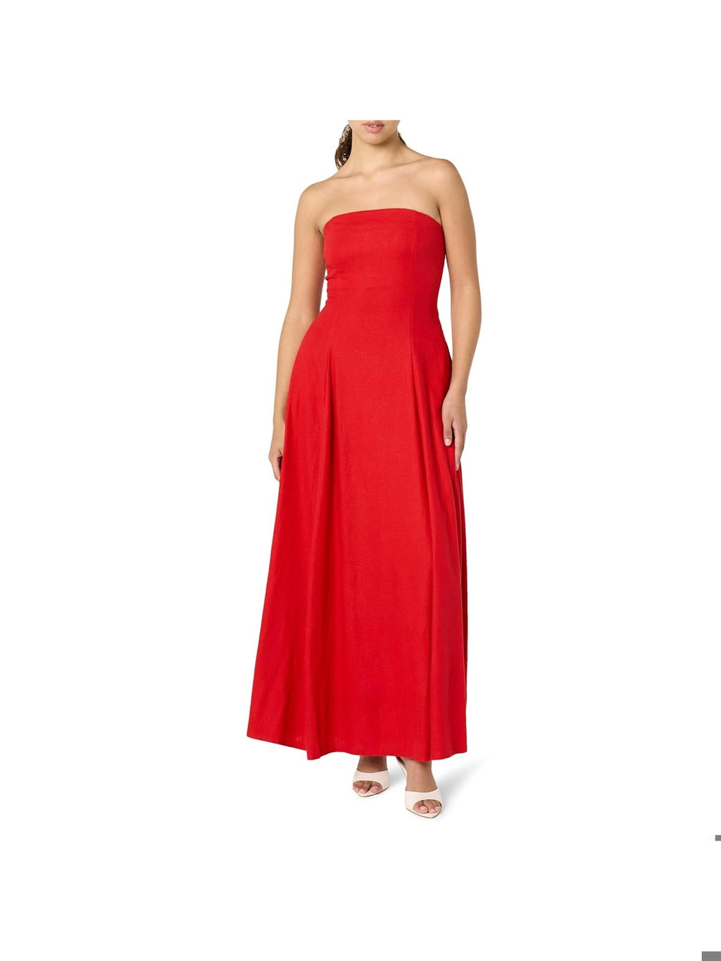 THE DROP Rochie lunga fara bretele Carlota rosu femei