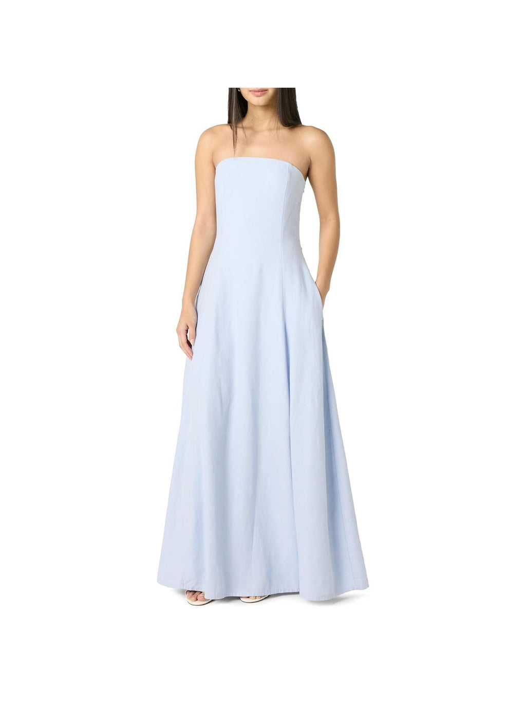 THE DROP Rochie lunga fara bretele Carlota skyblue femei