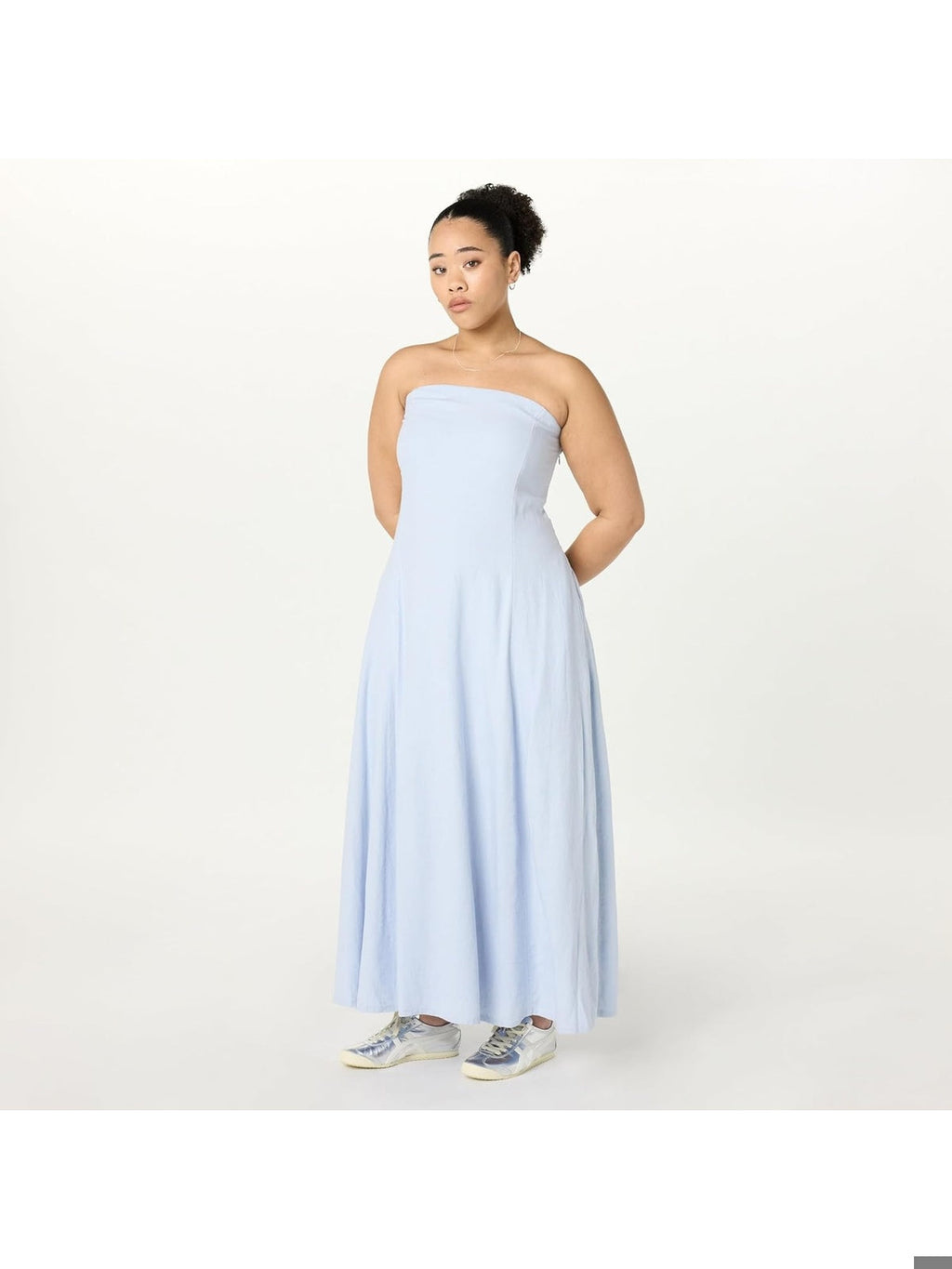 THE DROP Rochie lunga fara bretele Carlota skyblue femei