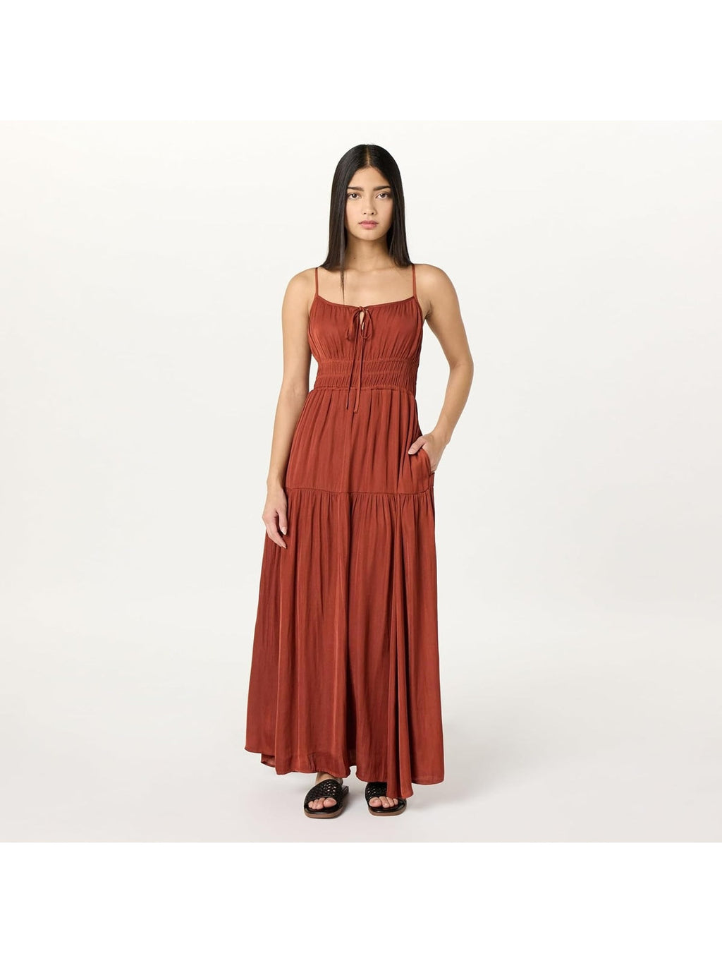 THE DROP Tavia Rochie maxi cu imprimeu in straturi-elastice femei