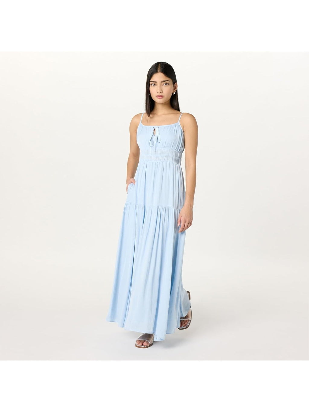 THE DROP Tavia Rochie maxi cu imprimeu in straturi-elastice femei