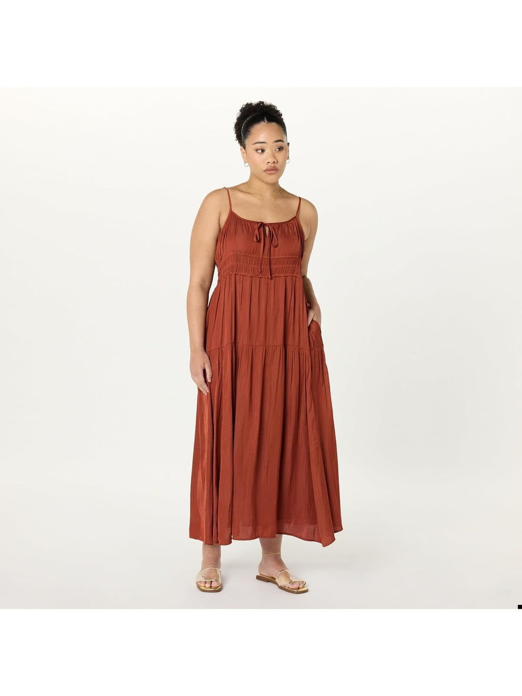 THE DROP Tavia Rochie maxi cu imprimeu in straturi-elastice femei