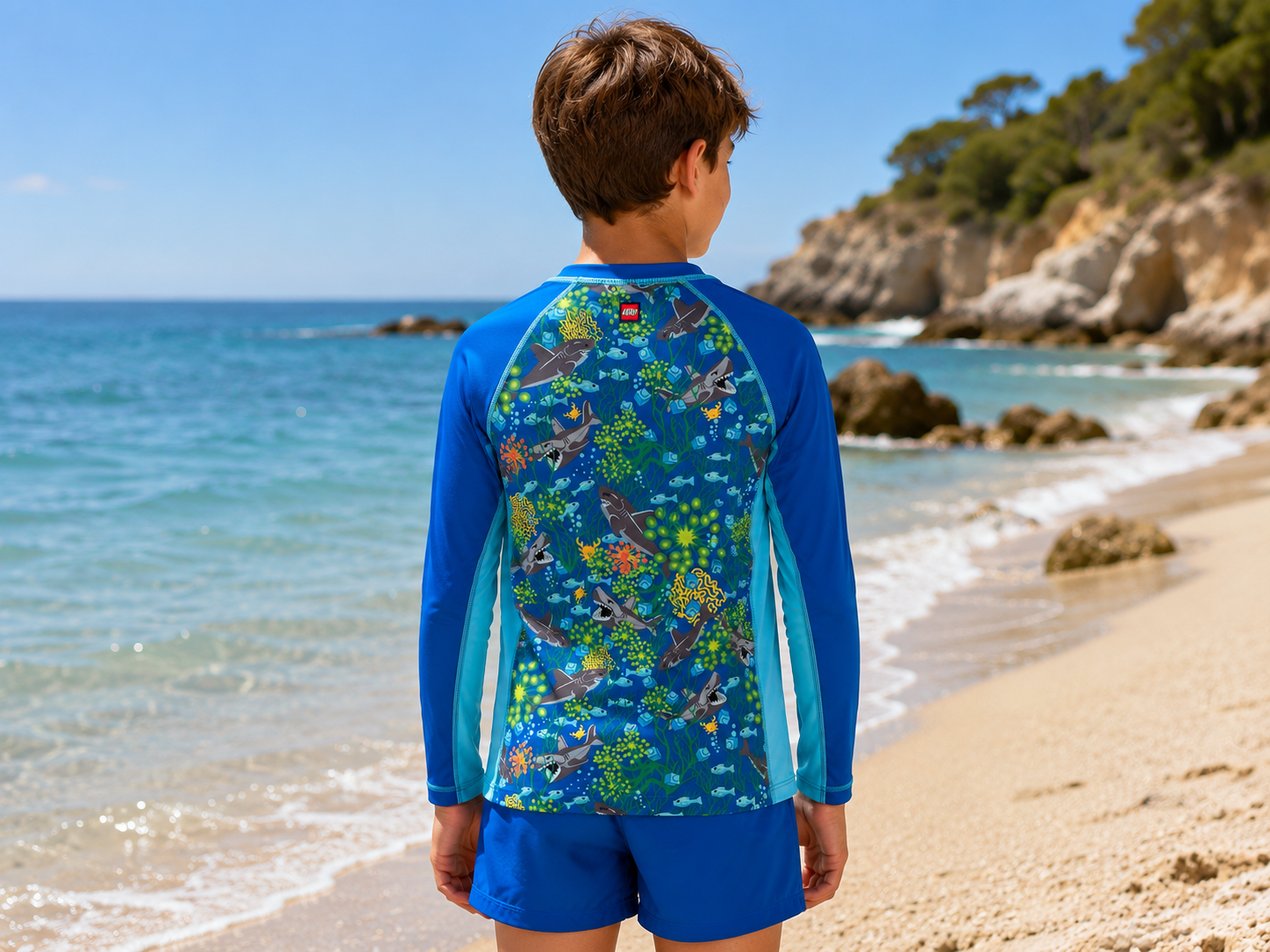 Bluză de Plajă LEGO® Wear cu Protecție UV UPF 40+ – Rechini