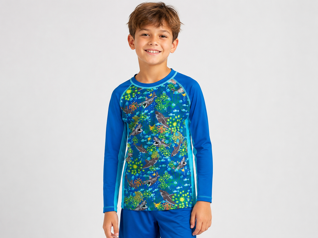 Bluză de Plajă LEGO® Wear cu Protecție UV UPF 40+ – Rechini