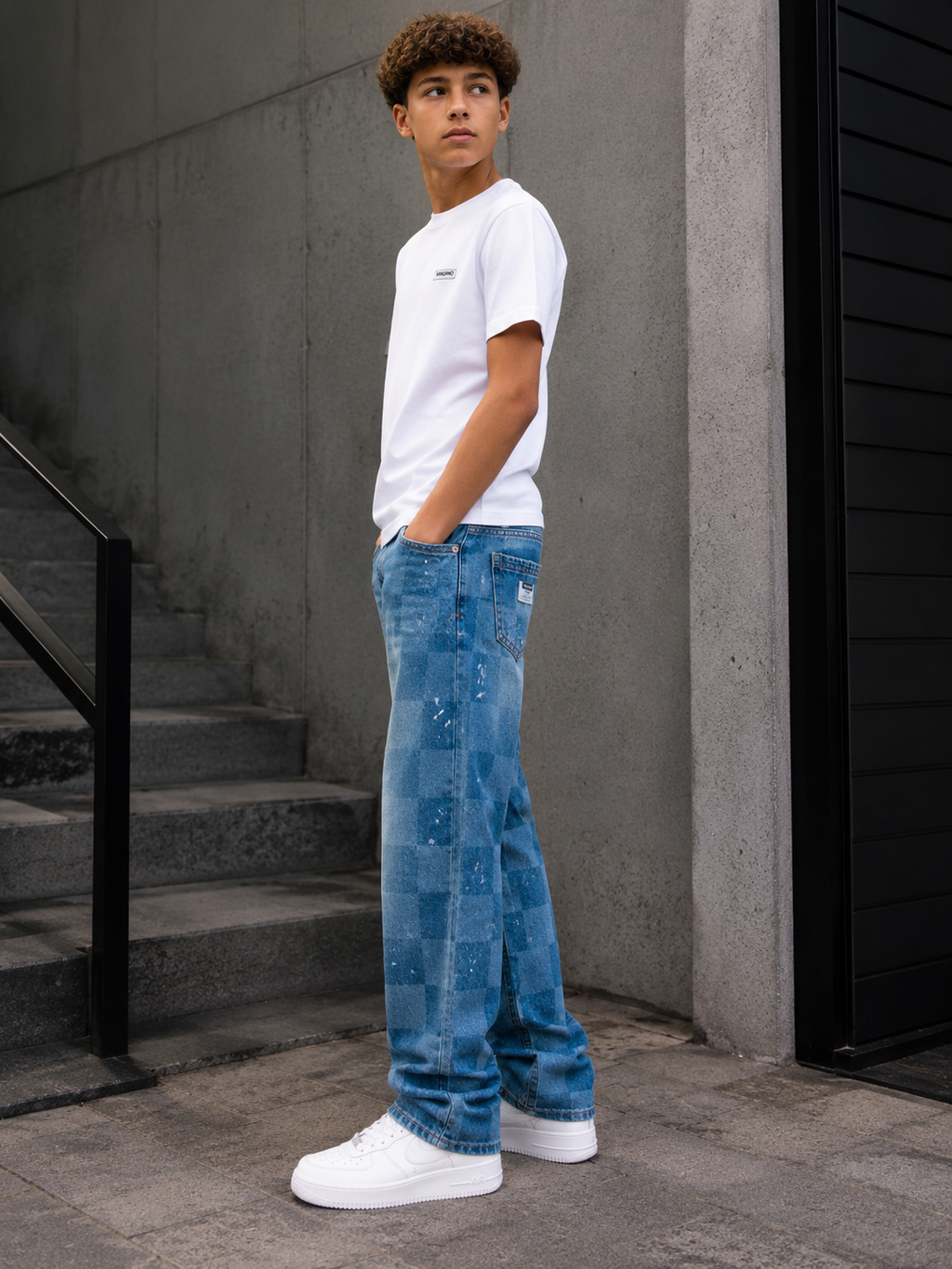 Blugi băieți Vingino Castiano Tinted Blue, Straight Fit