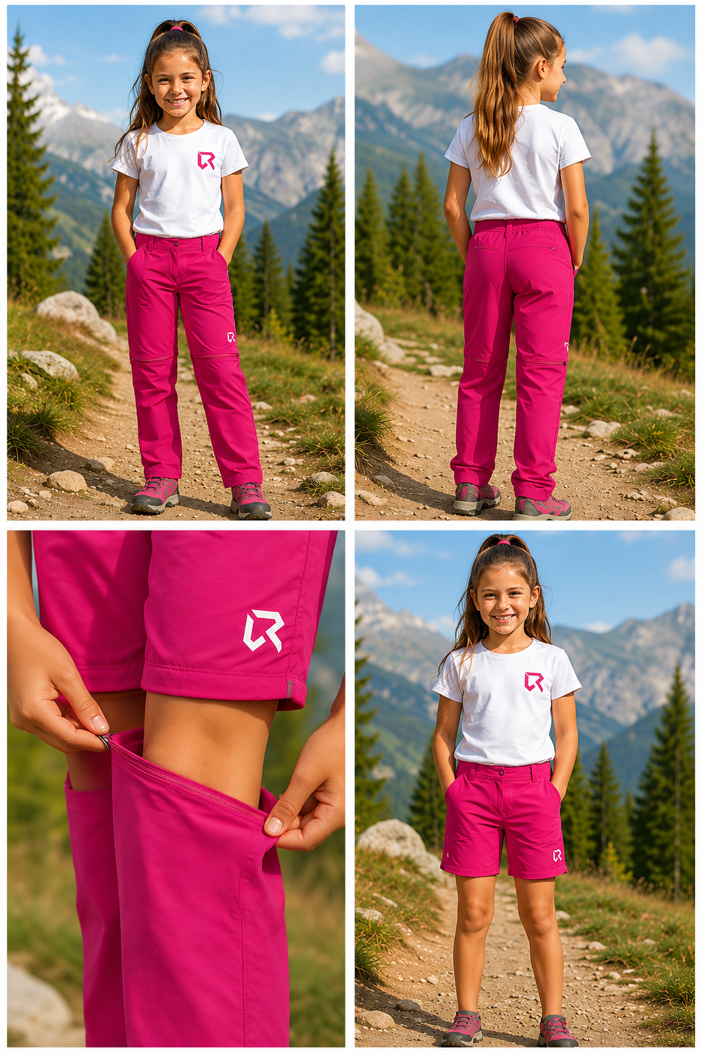 Pantaloni trekking copii Rock Experience Observer Zip Off 2 în 1