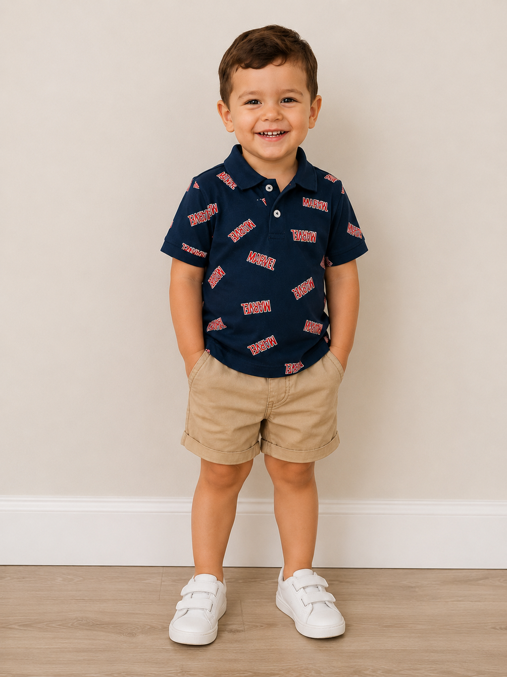 Set 2 tricouri polo Marvel® pentru băieți – 100% bumbac , Amazon Essentials