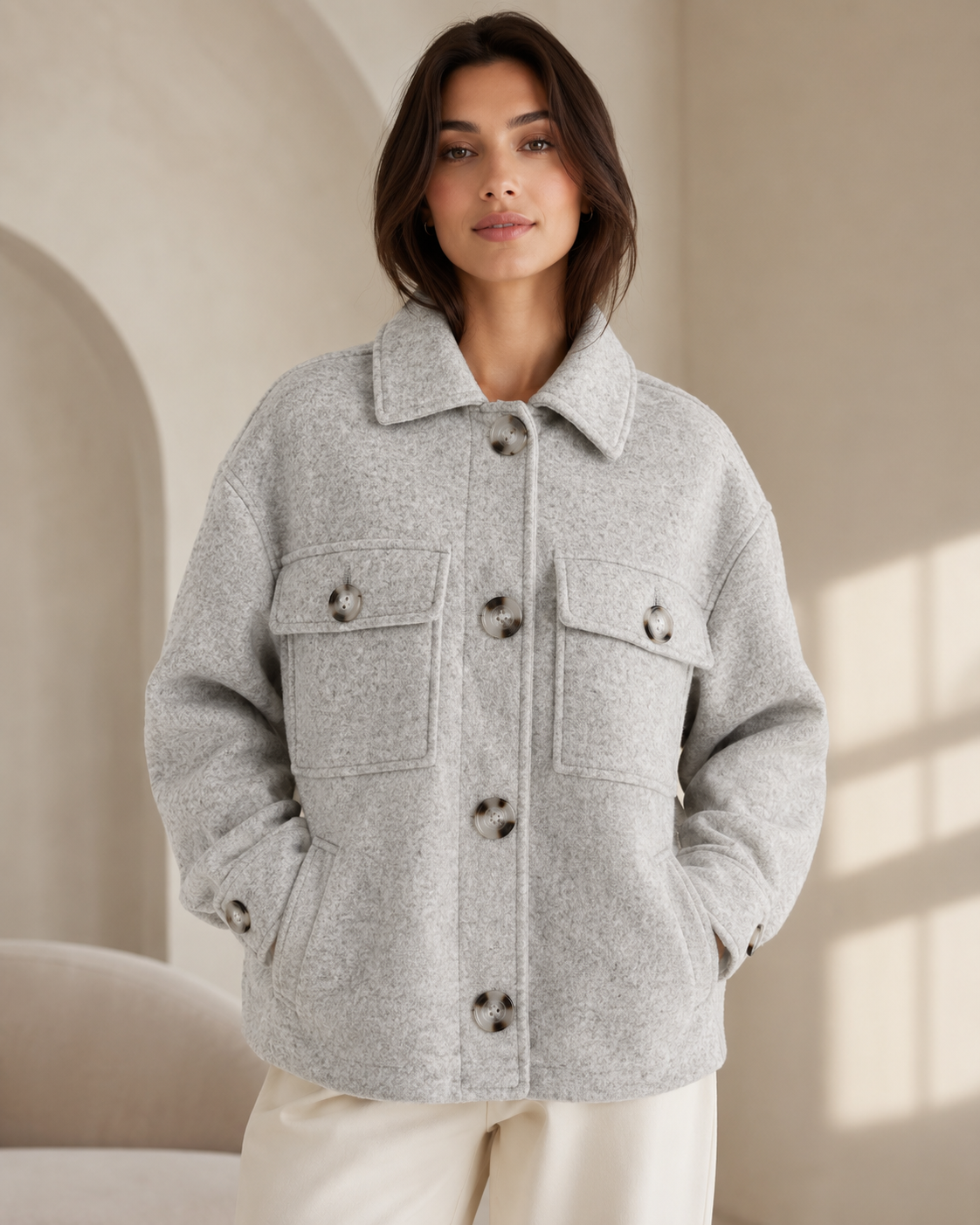 Q/S by s.Oliver – Jachetă Overshirt Loose Fit de Damă