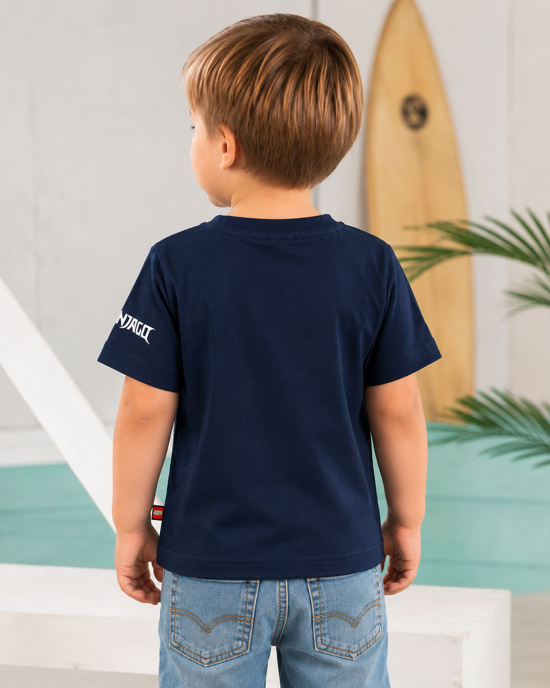 Tricou LEGO NINJAGO pentru copii – imprimeu frontal – bleumarin