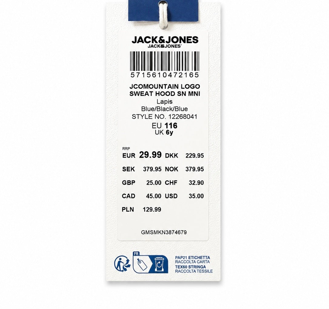 Hanorac copii Jack & Jones Mountain Logo cu glugă