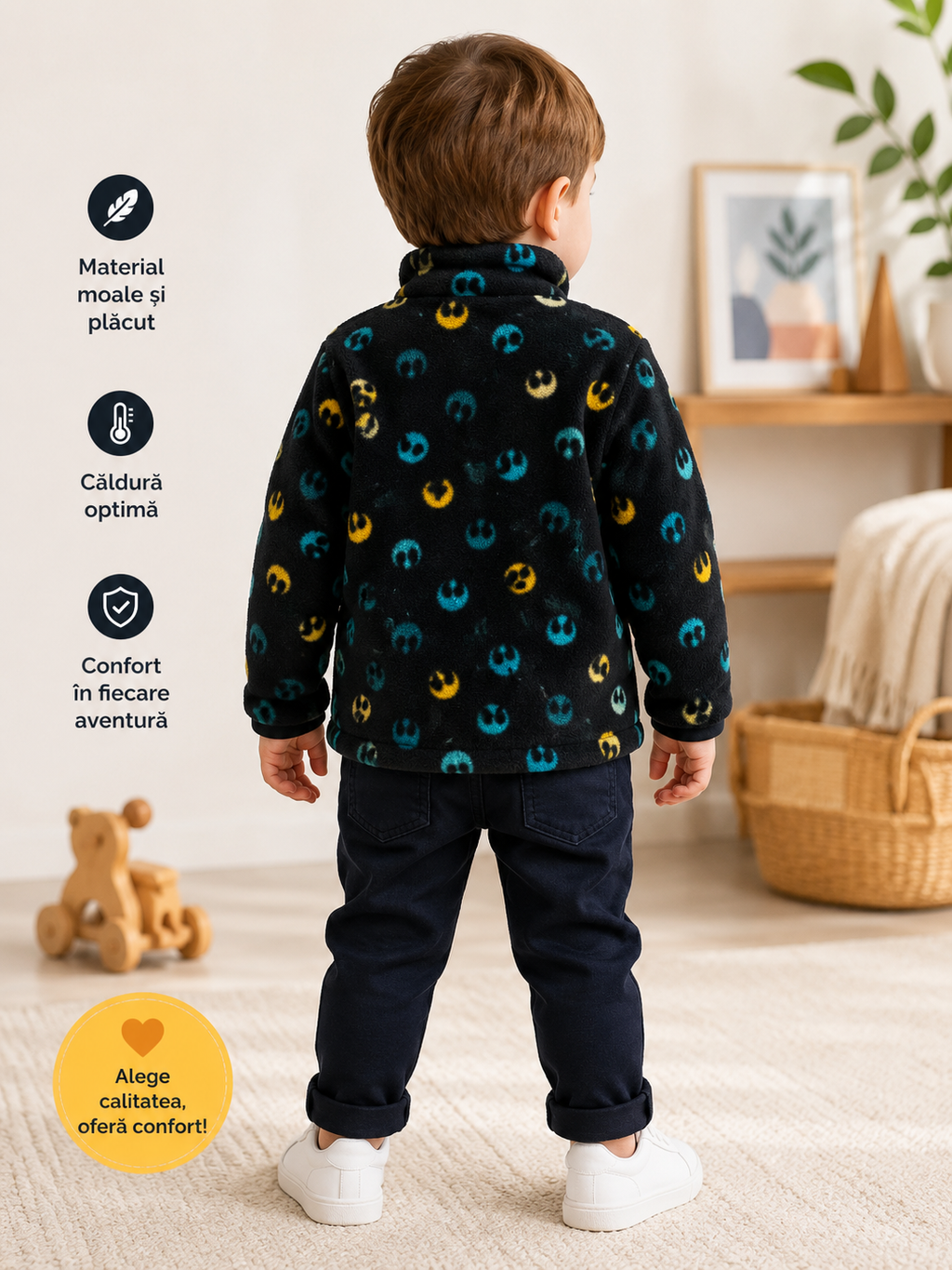 Jachetă fleece pentru copii Amazon Essentials cu fermoar