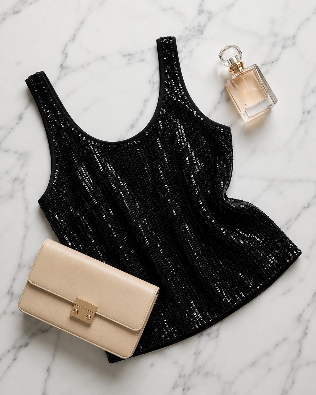 RISA Sequin Cami Top Maiou – Silver | The Drop