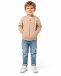 Hanorac copii Pinokio Lovely Day cu fermoar, 100% bumbac, bej