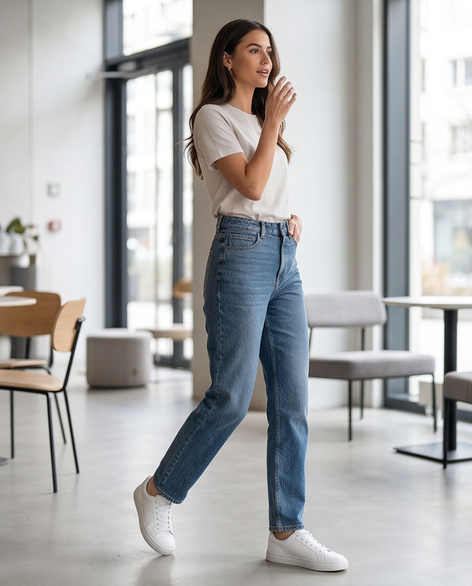 HUGO MOM Jeans Blue High Waist – 99% Bumbac , Talie inalta