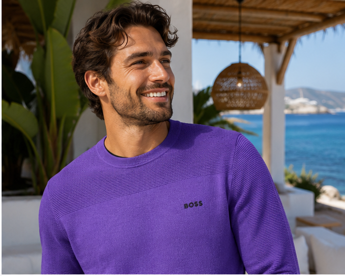 BOSS  Momentum-X_CN Pulover Bărbați Mov (Purple) Regular Fit
