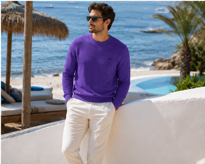 BOSS  Momentum-X_CN Pulover Bărbați Mov (Purple) Regular Fit