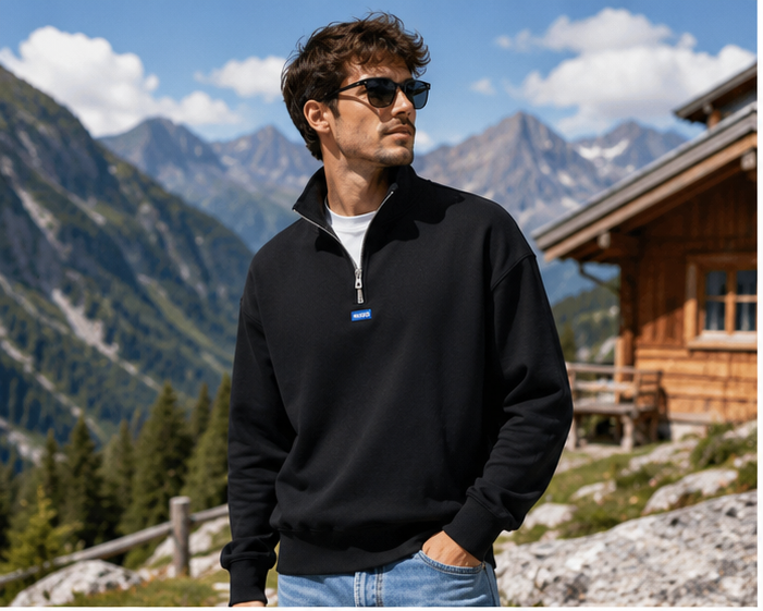 HUGO BOSS Pulover Hugo Neeler cu fermoar pe gat