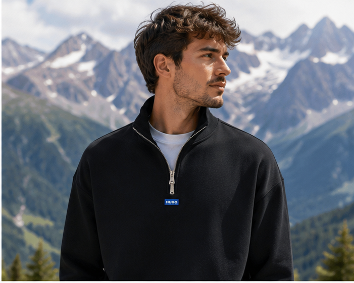 HUGO BOSS Pulover Hugo Neeler cu fermoar pe gat