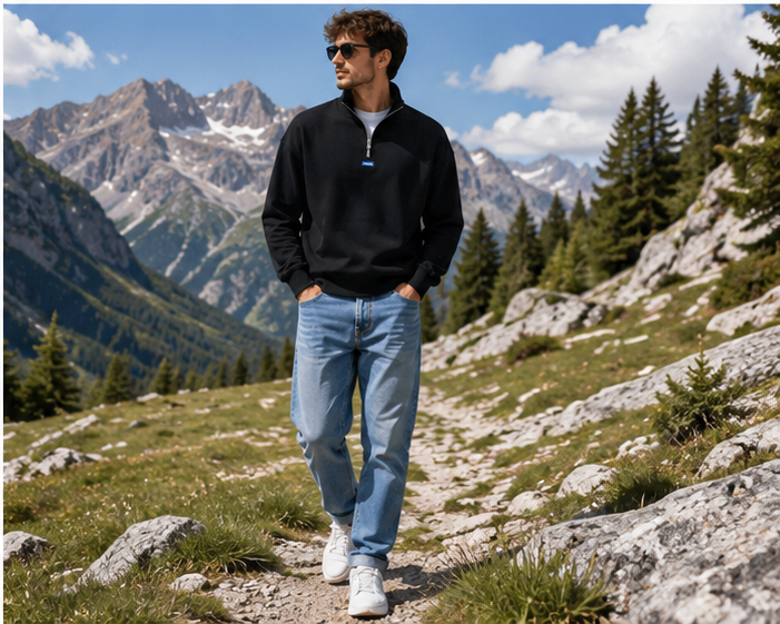 HUGO BOSS Pulover Hugo Neeler cu fermoar pe gat