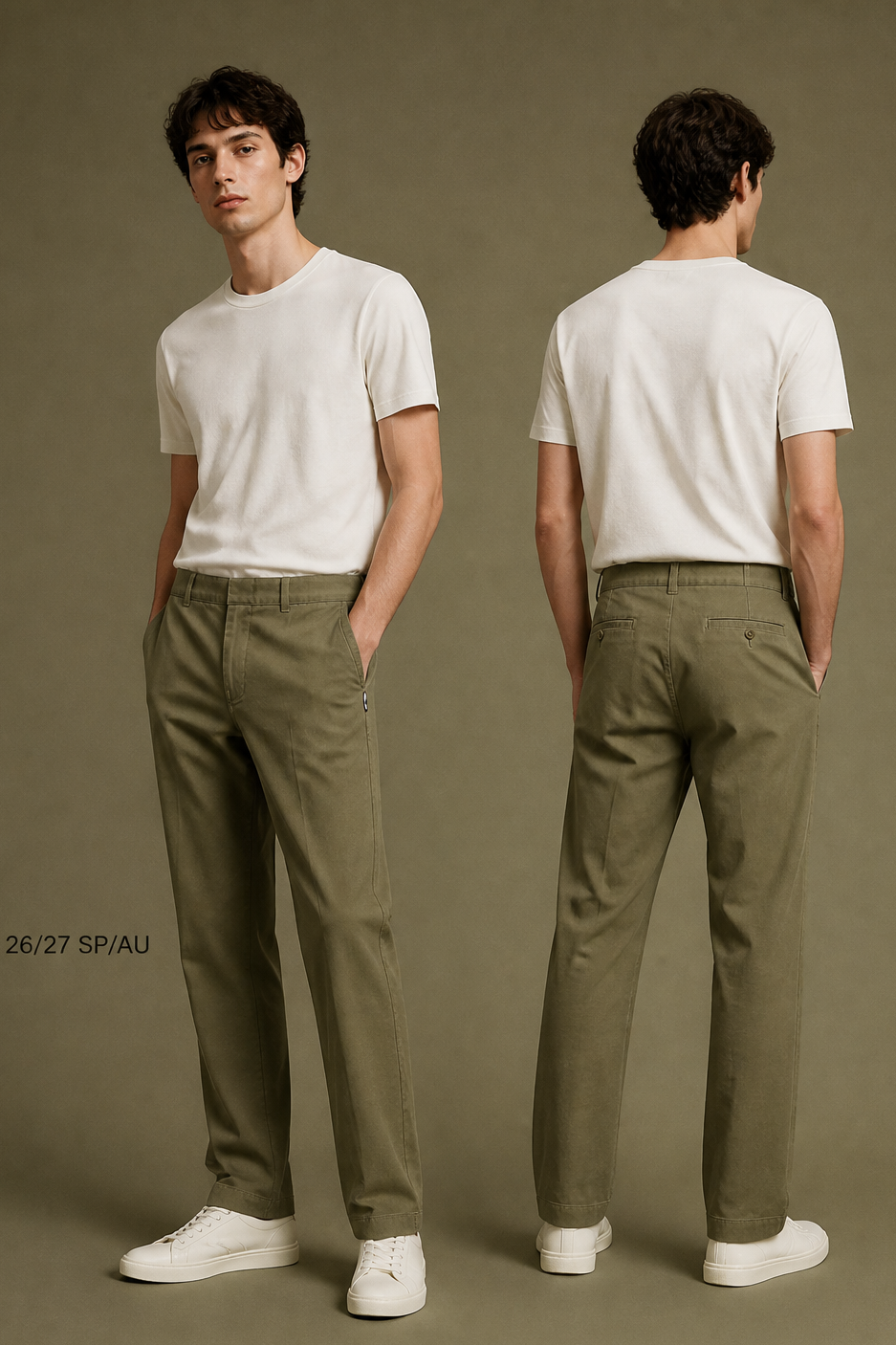 Pantaloni Chino HUGO Dino242 Verde Olive – Noi cu Etichetă, Mărimea