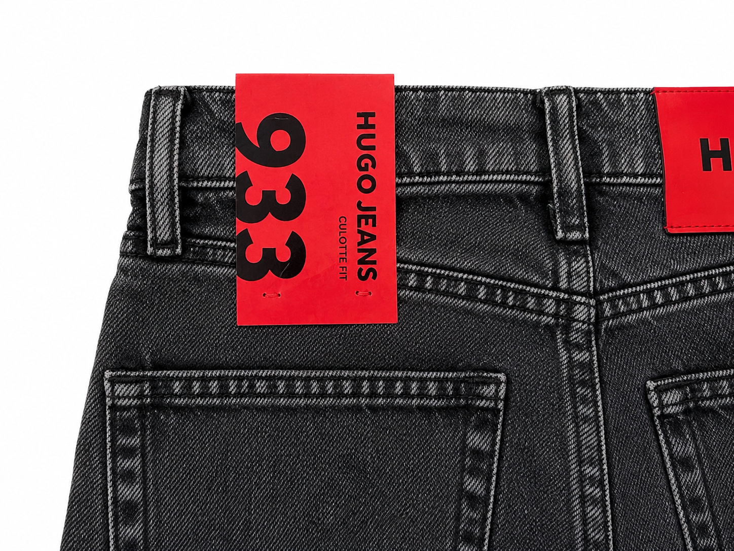Blugi HUGO Jeans 933 Culotte Fit Gri Închis