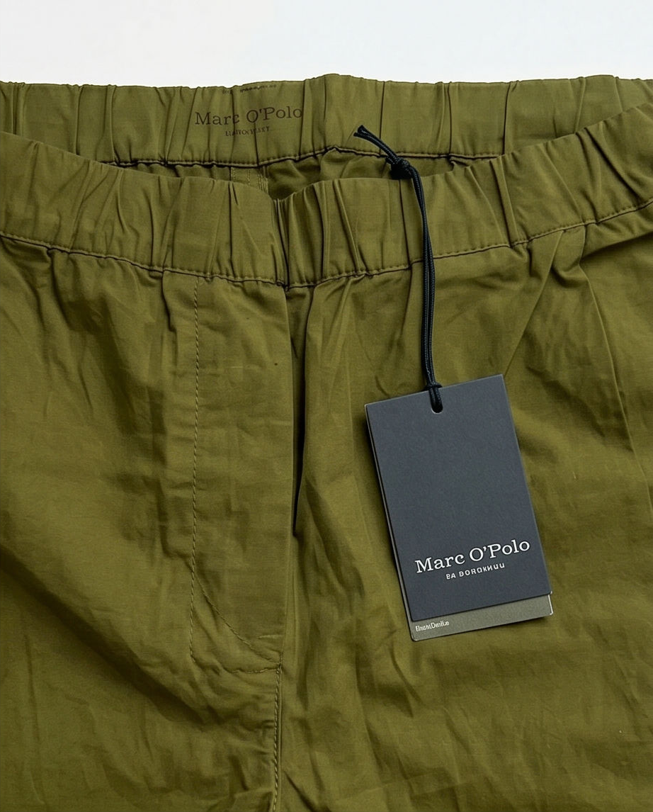 MARC O'POLO Pantaloni damă casual 100% bumbac, talie elastică, verde Fern Green