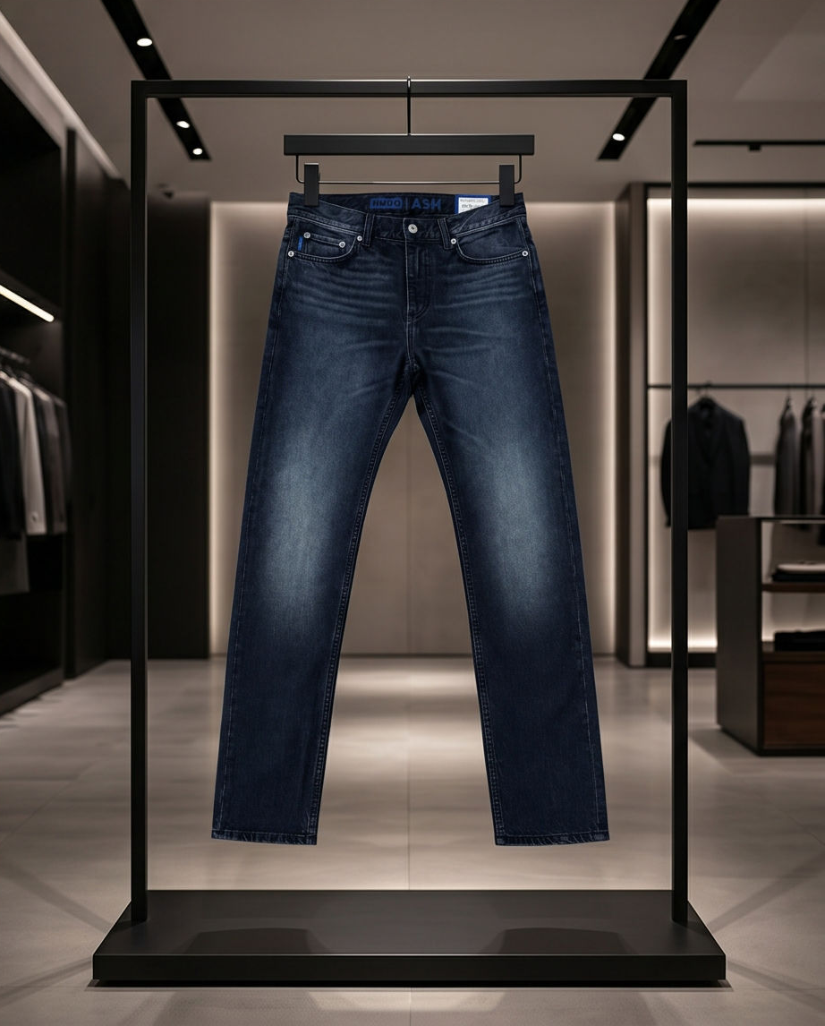 HUGO BOSS HUGO ASH Jeans Bărbați Dark Wash Slim Straight