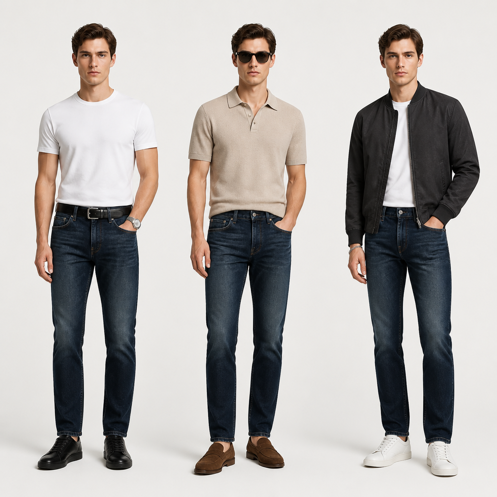 HUGO BOSS HUGO ASH Jeans Bărbați Dark Wash Slim Straight