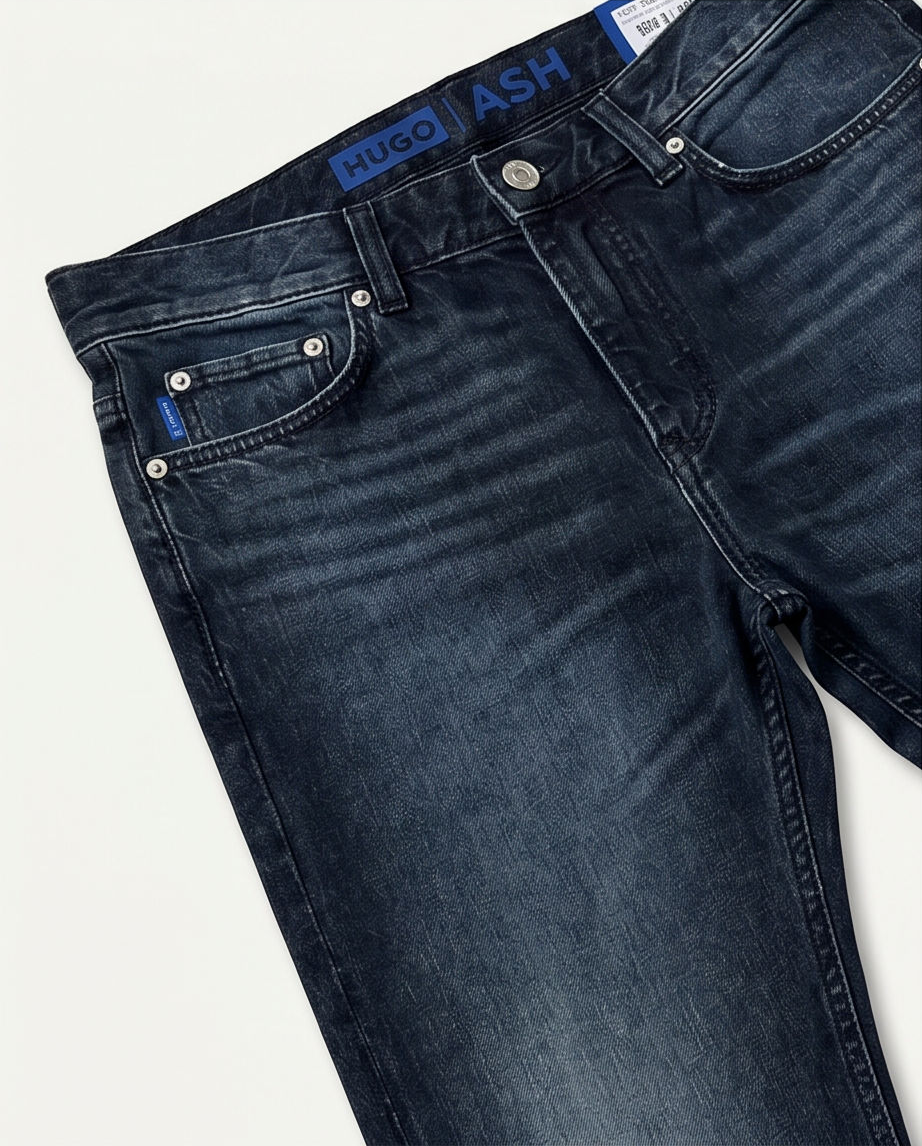 HUGO BOSS HUGO ASH Jeans Bărbați Dark Wash Slim Straight