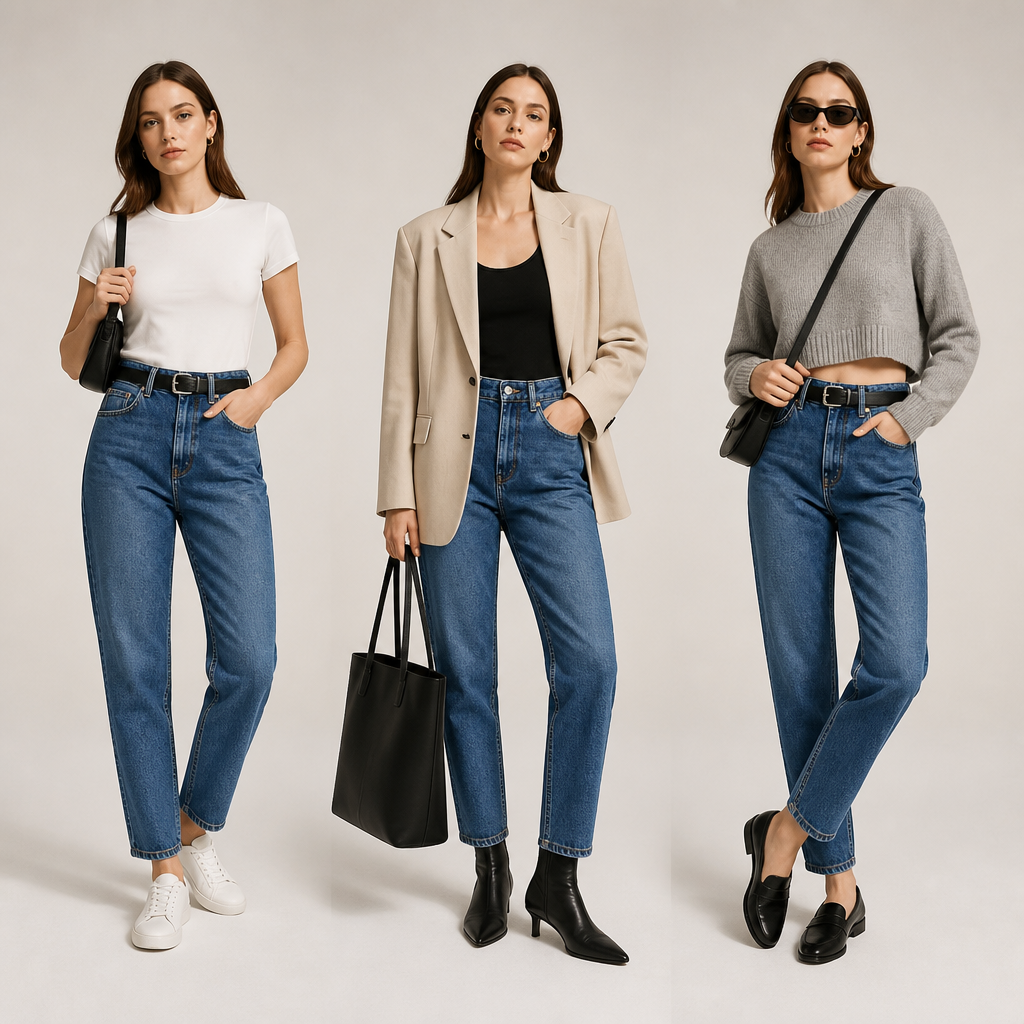 HUGO MOM Jeans Blue High Waist – 99% Bumbac , Talie inalta