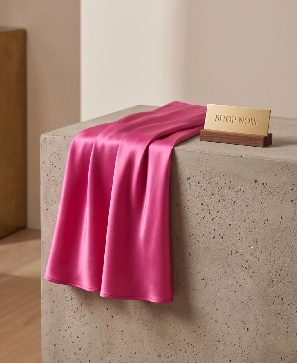 Fustă satinată midi Maya Hot Pink – The Drop