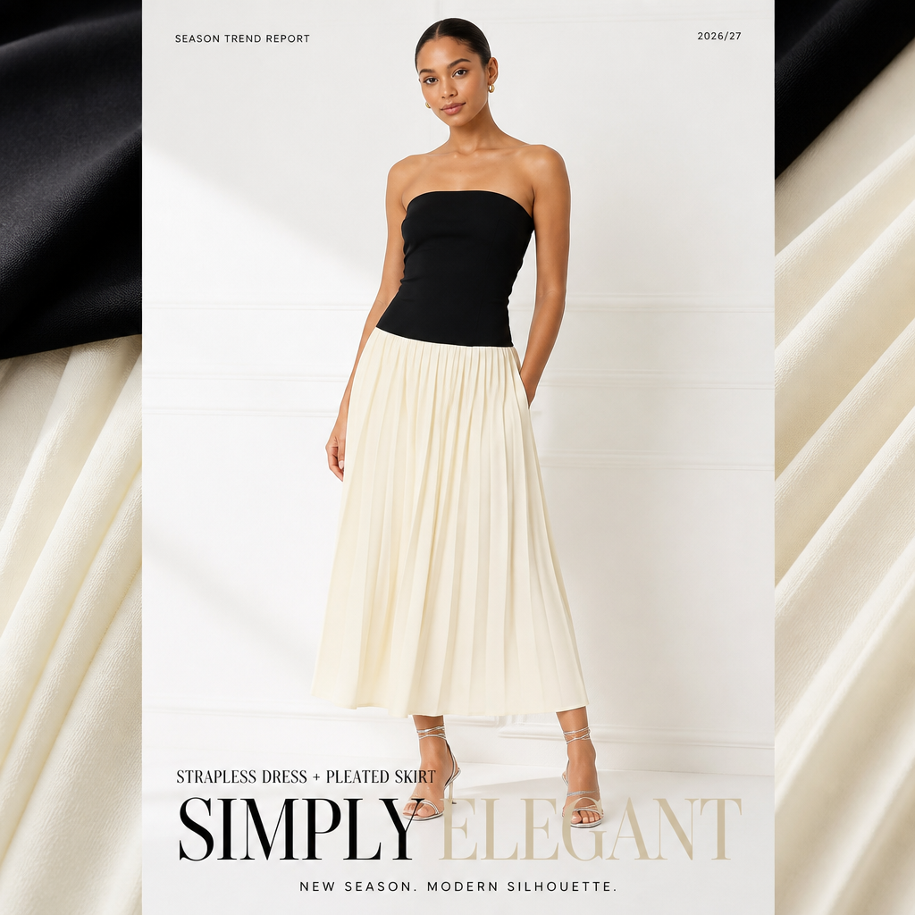 THE DROP Rochie maxi Lillian fara bretele ivory