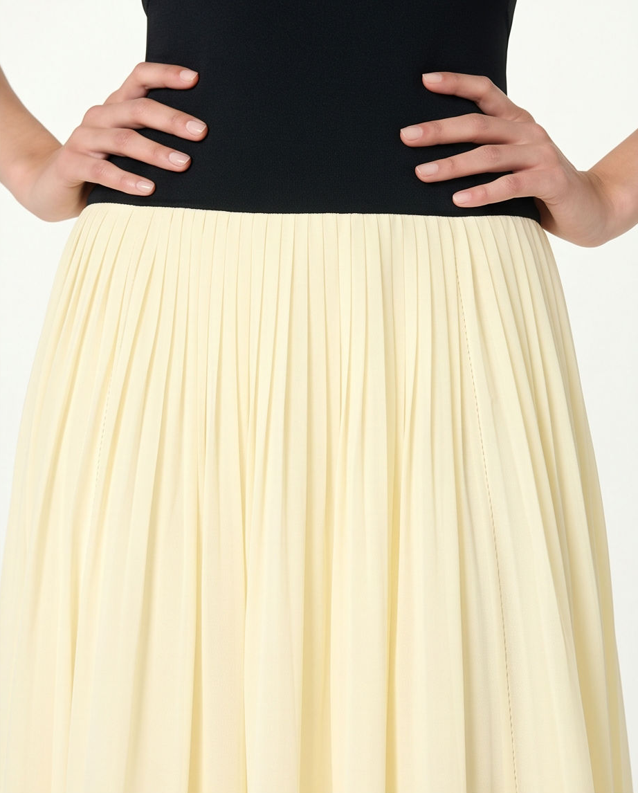 THE DROP Rochie maxi Lillian fara bretele ivory