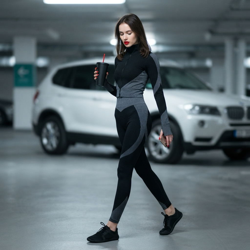 Design by M-17 – Bluză Sport Seamless Premium cu Fermoar Textured Panel Black/Grey