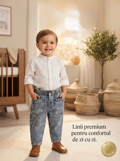 Blugi baggy din lyocell pentru copii Name It Bella – Denim Albastru