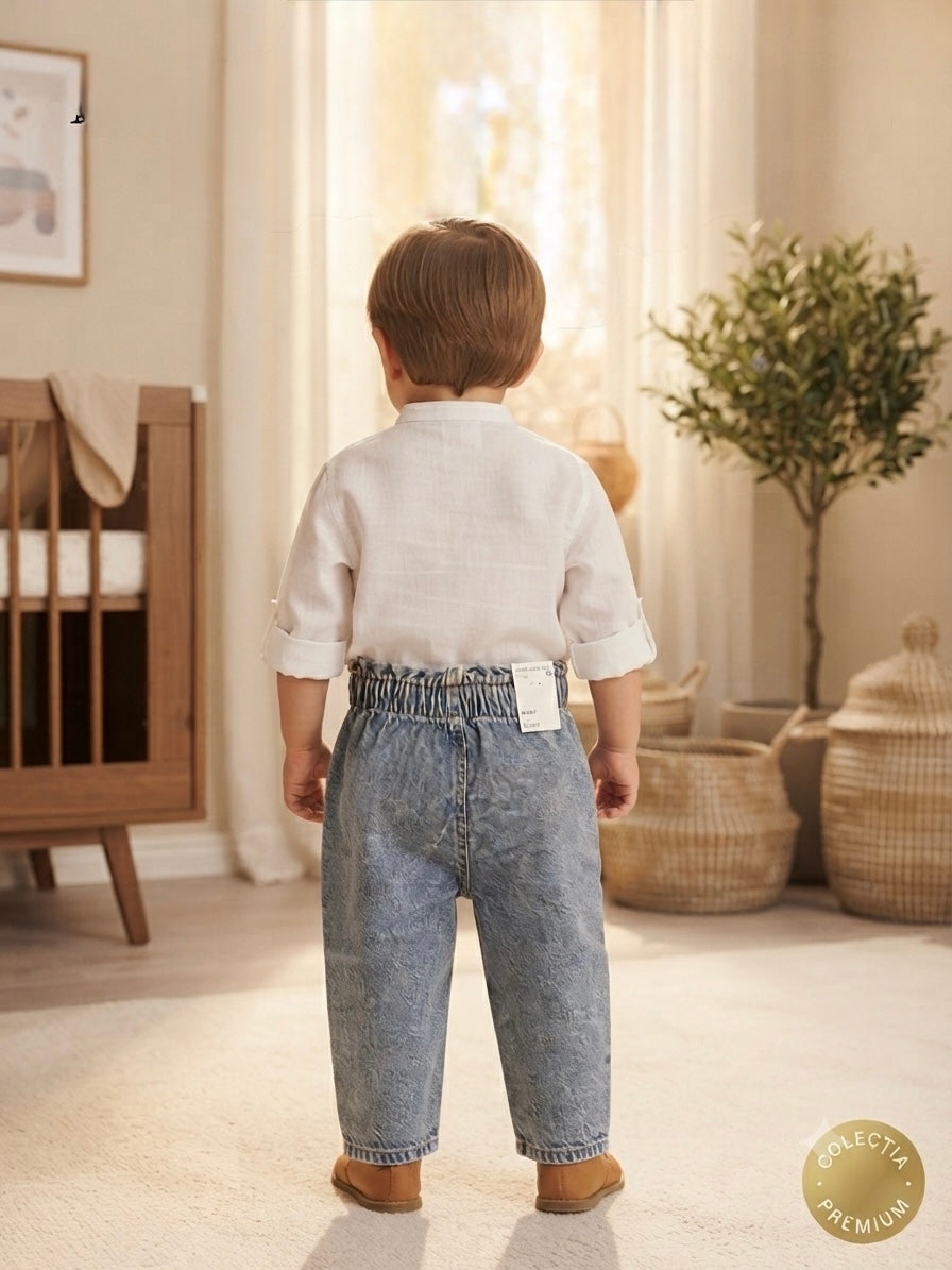 Blugi baggy din lyocell pentru copii Name It Bella – Denim Albastru