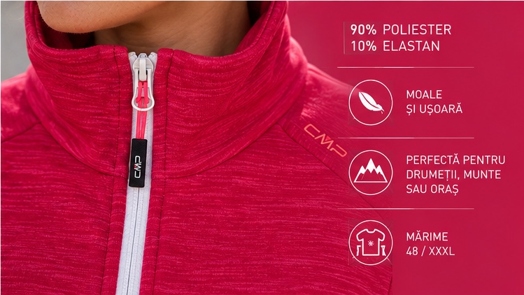 CMP Fleece Stretch Performance Damă – Jachetă Polar cu Fermoar