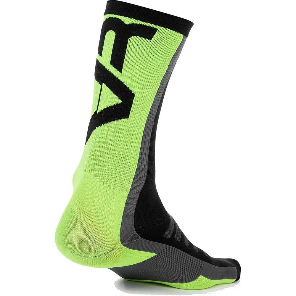 Șosete ciclism VR EQUIPMENT unisex MTB 20 cm S/M, negru și verde neon