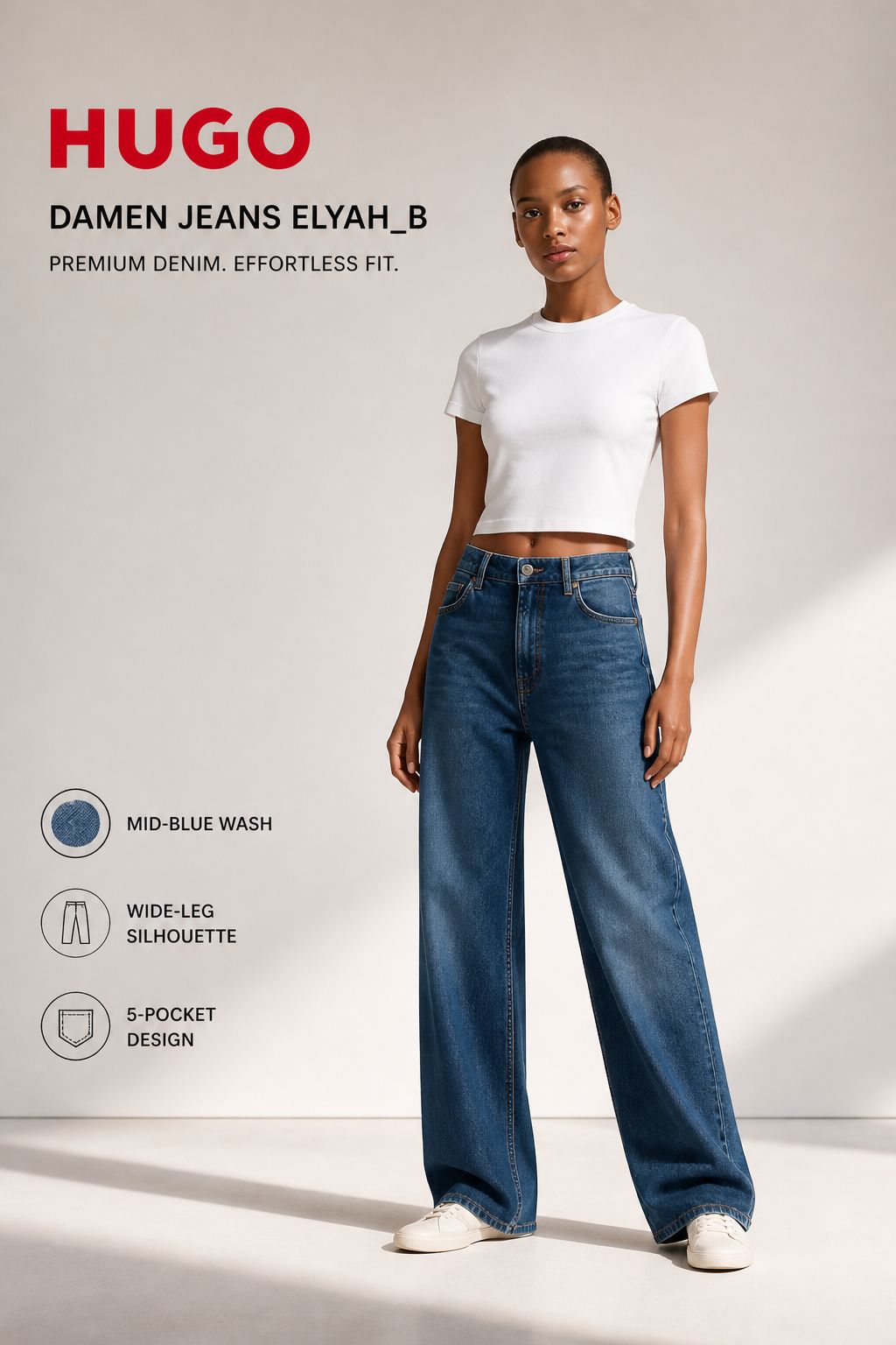 HUGO Jeans Damă Elyah_B Blue Denim Originali