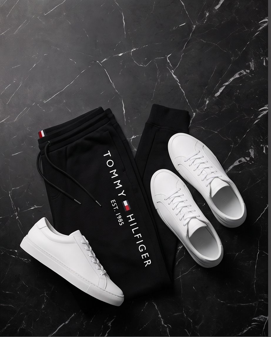 Tommy Hilfiger Logo Sweatpants Bărbați Desert Sky – XS – Originali
