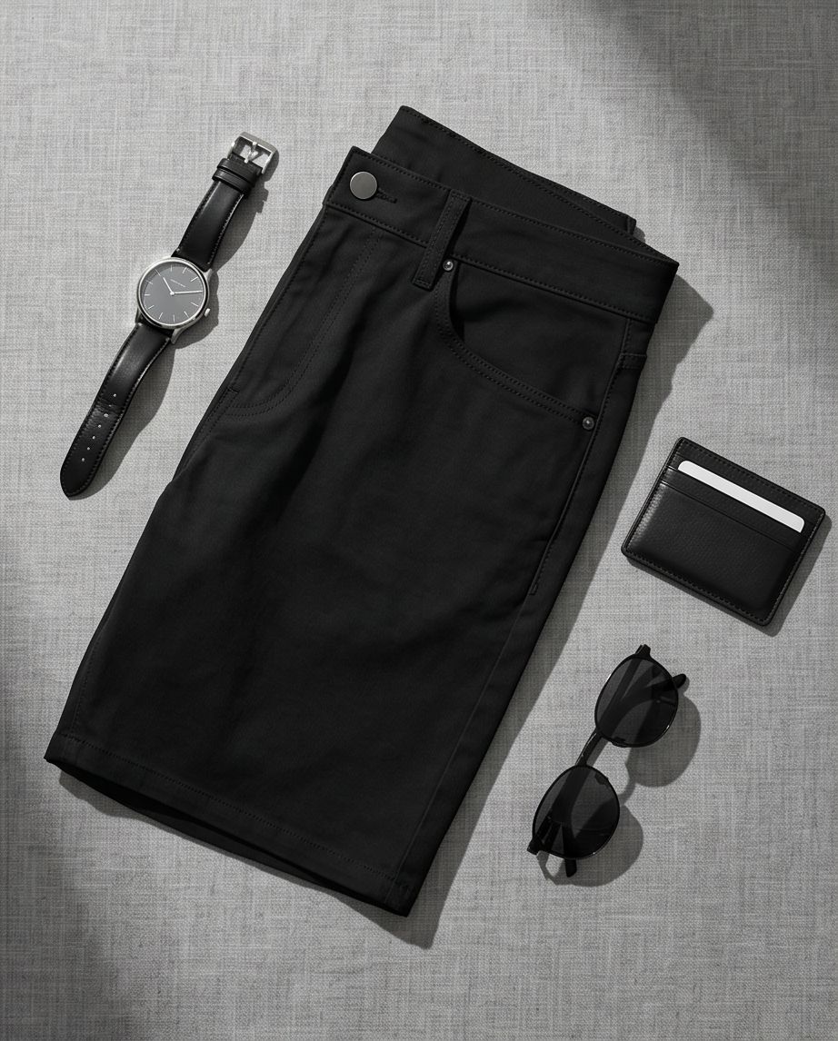 Amazon Essentials Pantaloni Scurți Bărbați Negri – Mărimea W32