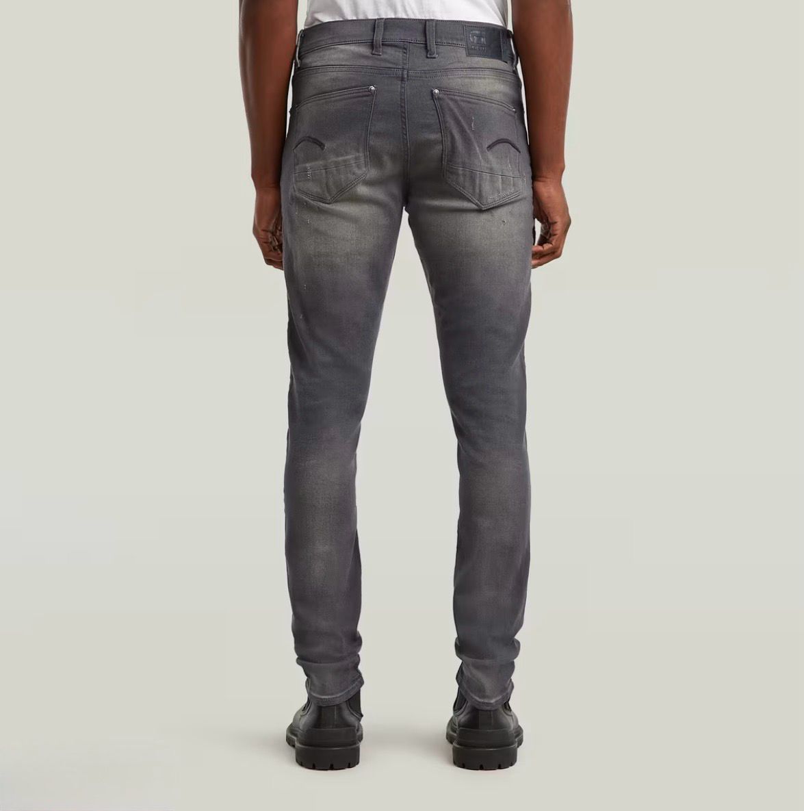 G-STAR RAW Revend Skinny Blugi gri bărbați W36/L36