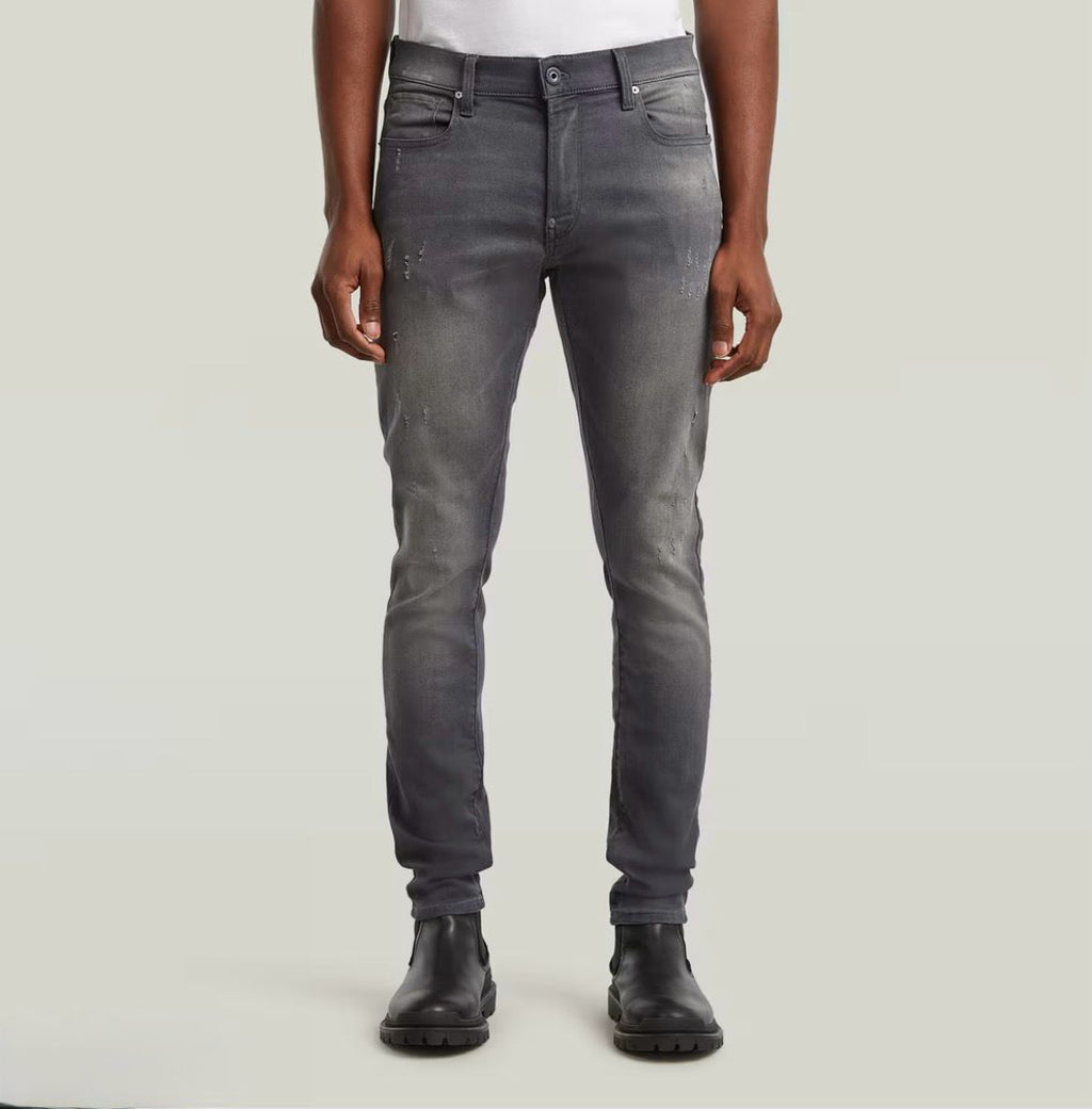 G-STAR RAW Revend Skinny Blugi gri bărbați W36/L36