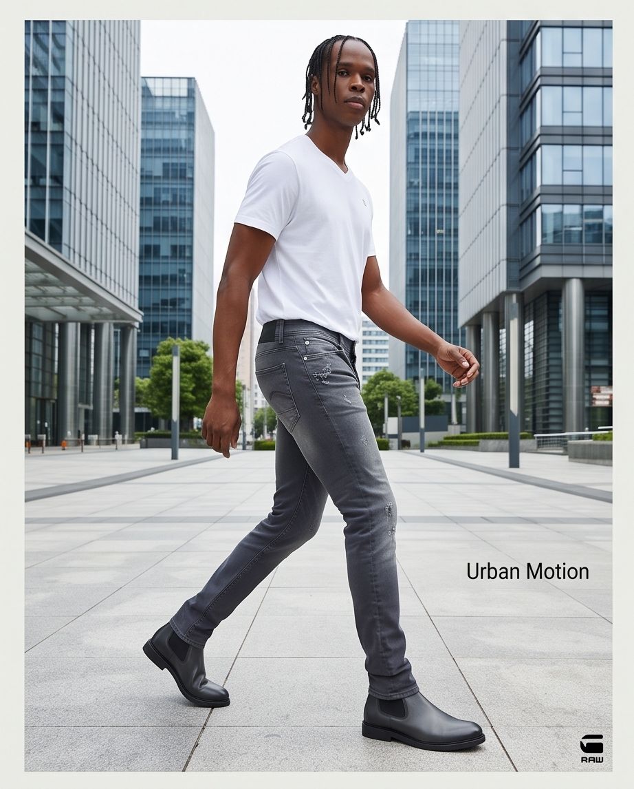 G-STAR RAW Revend Skinny Blugi gri bărbați W36/L36