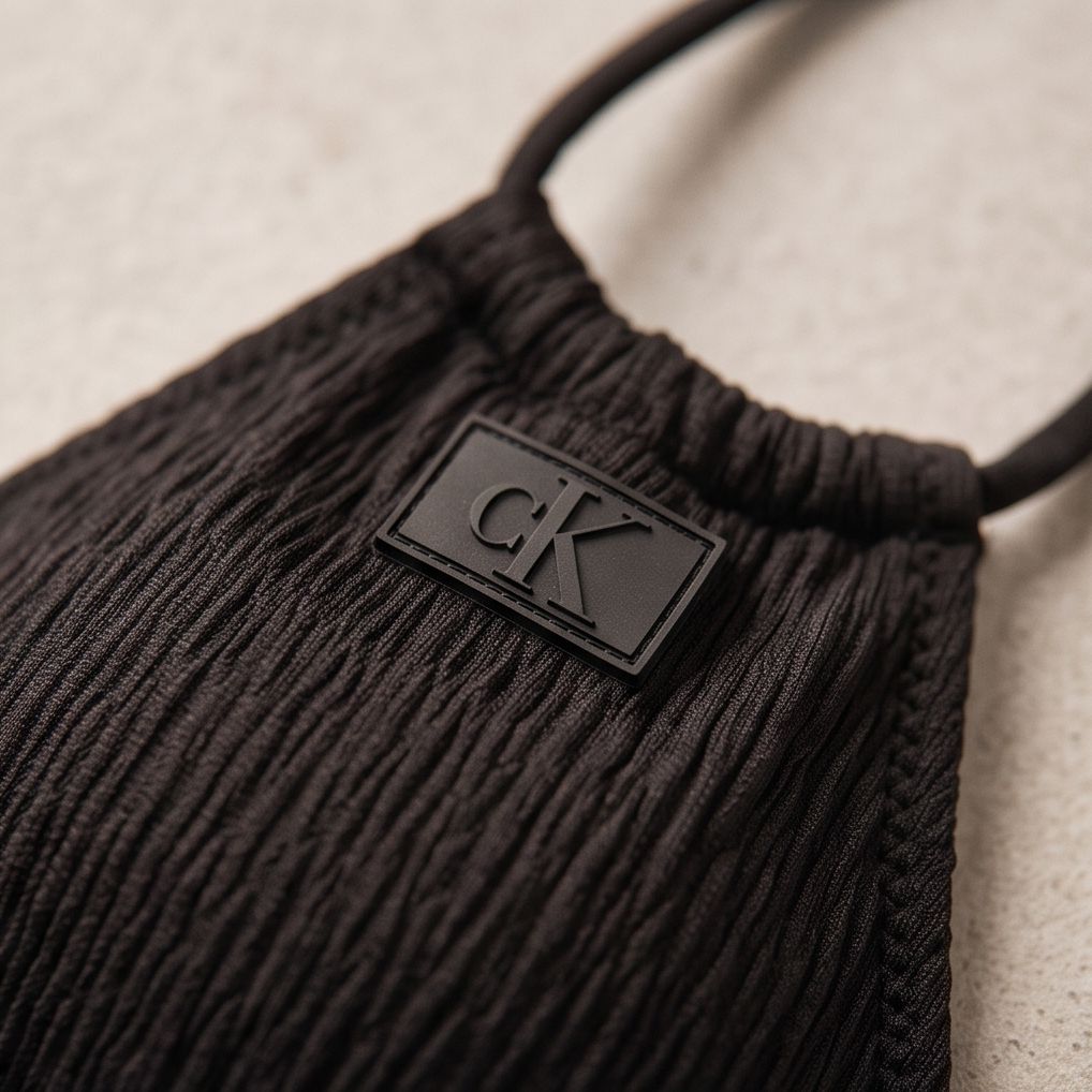 CALVIN KLEIN Top Bikini Triangle Negru Damă XS Original