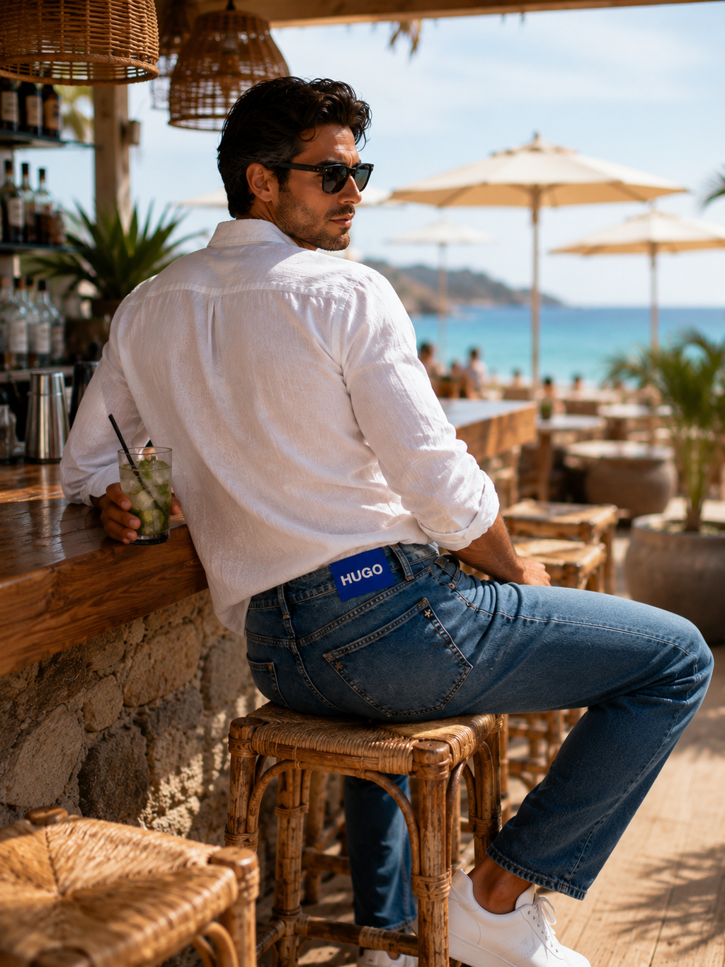 HUGO Jonah – Blugi Bărbați Slim Fit Albaștri